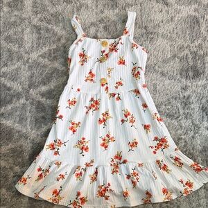 Floral Kids Dress with Button Details